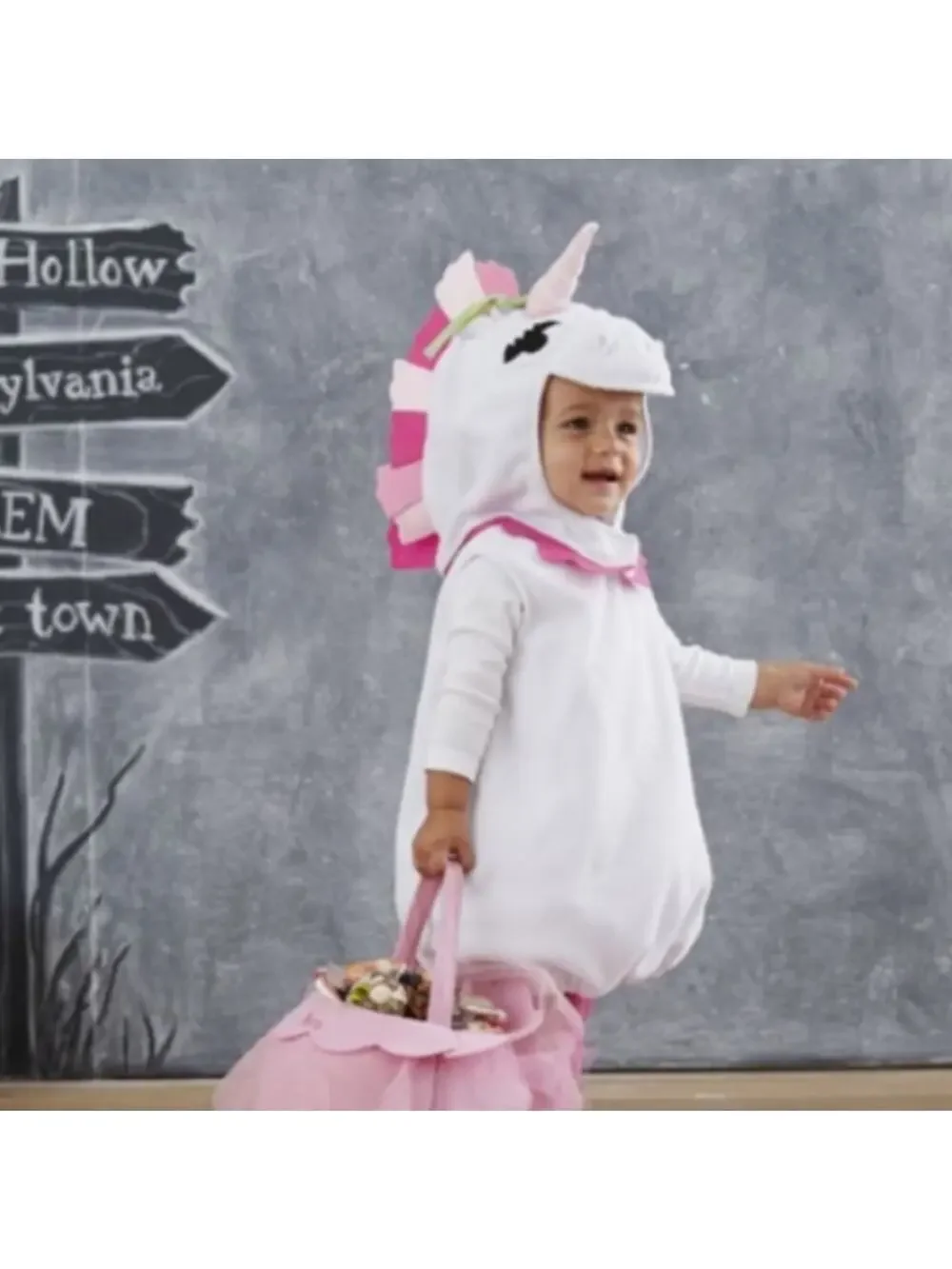 Pottery Barn Kids Unicorn Halloween Costume 6-12 Months White Pink Two Piece - Picture 1 of 3